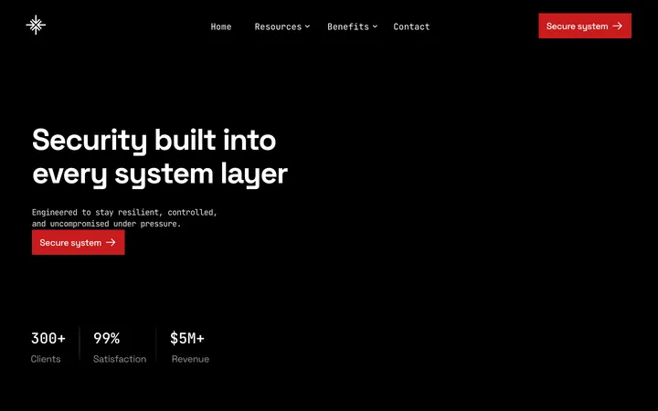 Security Layer 版型的頁面