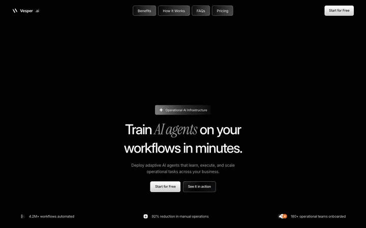 Vesper.ai 版型的頁面
