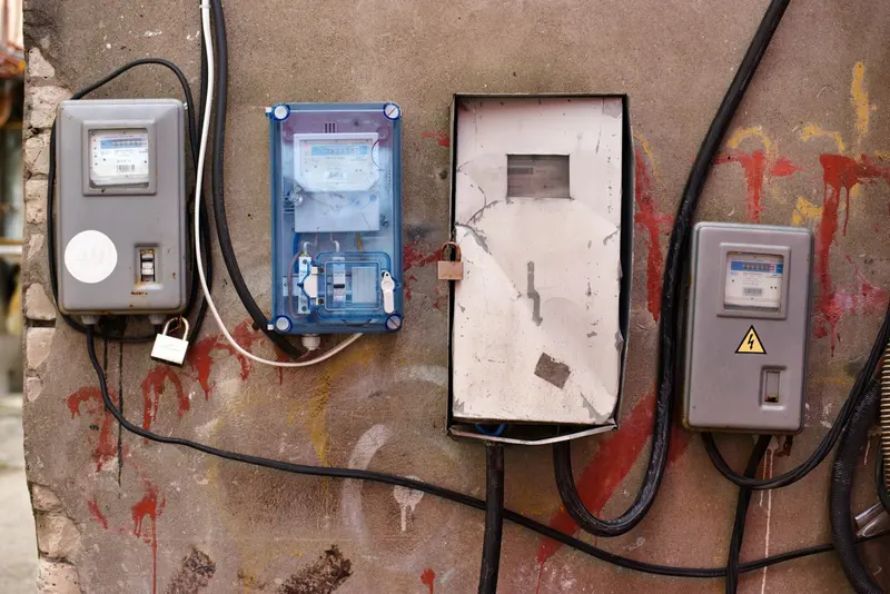 塗鴉牆上的電表